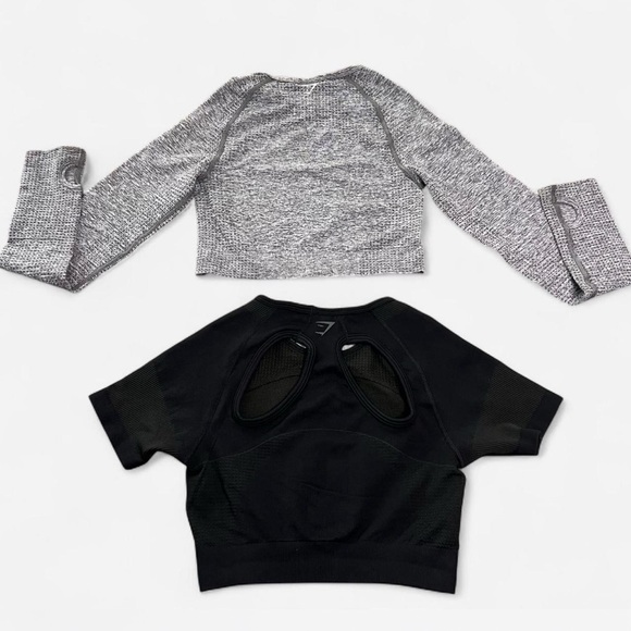 Gymshark bundle Black‎ and Gray Cropped Tops Size Small - Picture 2 of 7